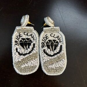 Bride Claw Beaded Earrings